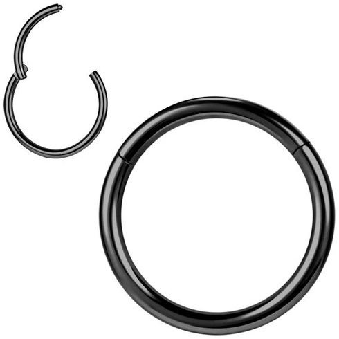 PunkTracker Nosní kroužek, titanová ocel, náušnice s chrupavkou, septum, klikr, 0,8 mm, 1,0 mm, 1,2
