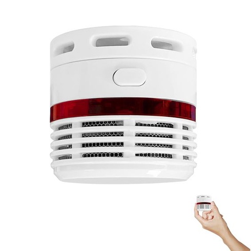 Mini detektor kouře s 10letou životností baterie, detektor kouře, požární hlásič s tlačítkem