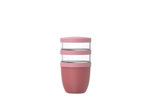 Mepal - Kalíšky na cereálie, 3dílné, eliptické - 500 + 200 + 200 ml - Vivid Mauve