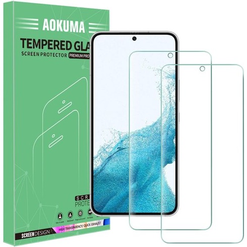 AOKUMA Ochranná fólie na displej pro Samsung Galaxy S22 5G, 【balení po 2 ks】 Sklo kompatibilní s