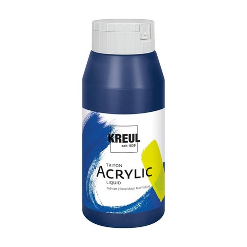 KREUL 17080 - Triton Acrylic Liquid Phthalo Blue 750 ml, Vysoce kvalitní akrylová barva pro umělce