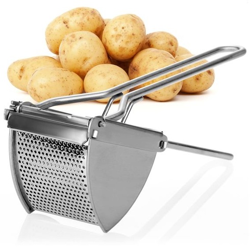 Lis na brambory com-four® z nerezové oceli, vhodný do myčky nádobí - lis na špagety - lis na