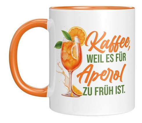 Hrnček s nápisom - Kávu, pretože na Aperol je ešte skoro - Darček na párty - Priateľka - Manželka -
