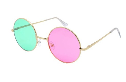 ASVP Shop Noodle Gorillaz Punk Rock slnečné okuliare Trip Shades zelené a ružové okrúhle slnečné okuliare