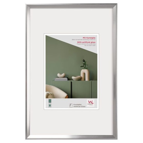 Obrazový rám Walther Design, strieborný, 30 x 40 cm, s akrylovým sklom; plastový rám Desire DEX040S
