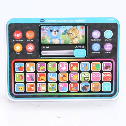 VTech Farebný vzdelávací tablet – Interaktívny vzdelávací tablet s abecedou a dúhovou klávesnicou,