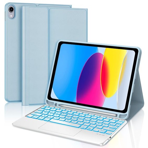 IVEOPPE klávesnice pro iPad 10. generace 2022, 10,9 palce s trackpadem, 7barevné podsvícení,