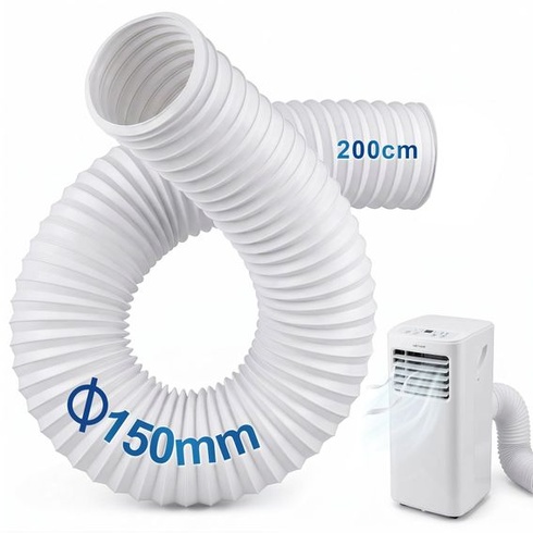 Výfuková hadica pre klimatizáciu – 150 mm – flexibilná PVC hadica, predĺžiteľná 0,42–2 m