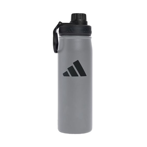 Adidas Unisex kovová fľaša so skrutkovacím uzáverom 0,6 litra, šedá/čierna, jedna veľkosť