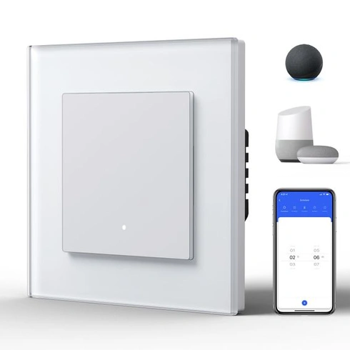 Vypínač světel Alexa, chytrý Wi-Fi vypínač světel, zapuštěná montáž do skla, kompatibilní s