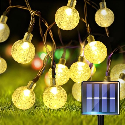 Solárne reťazové svetlá Taiyongkang Vonkajšie 8M 30LED Okrúhle, Vodeodolné IP65 Solárne reťazové
