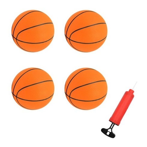 4dílná basketbalová sada, odolné PVC, průměr 18 cm, dětské basketbalové míče s pumpou pro hru