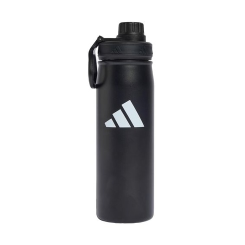 Unisex fľaša adidas s kovovým skrutkovacím viečkom 0,6 litra, čierna/čierna, jedna veľkosť