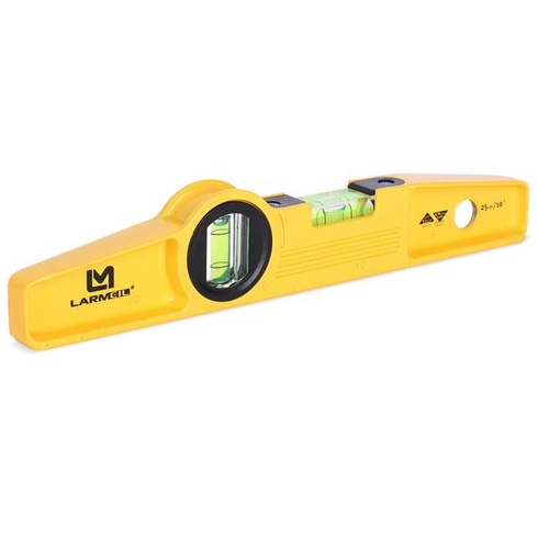 Magnetická vodováha Torpedo, 25 cm, liaty hliníkový profil, 4 magnety; malá vodováha, 1 horizontálna