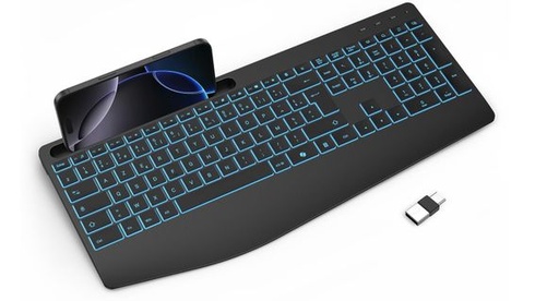 Bezdrátová klávesnice TECURS, 2,4 GHz, AZERTY, francouzská, s