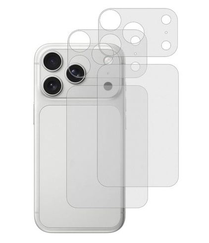 GIOPUEY Chránič chrbta pre iPhone 17 Pro Max, zadný kryt a kryt platformy pre fotoaparát, mäkký PET