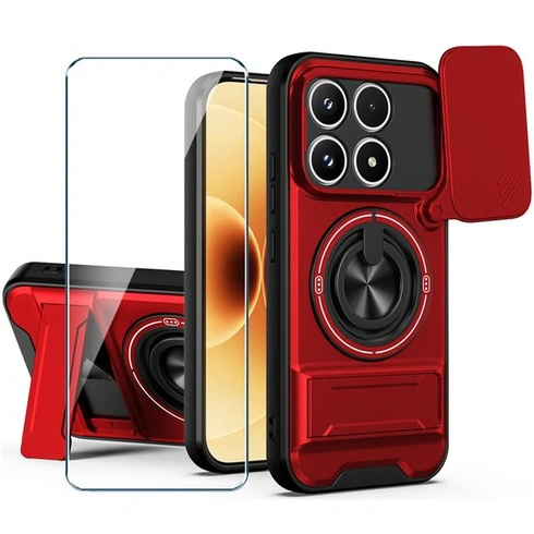 Červený kryt na telefon Xiangyun pro Xiaomi 17 včetně 1 ochranné fólie na displej