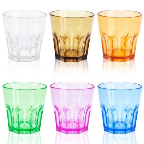 Sada 6 kusů různých barevných plastových kelímků, dětské plastové kelímky, 5,63 oz vysoce kvalitní