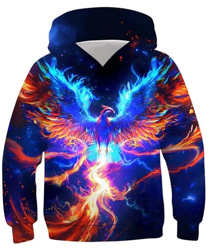 Kids4ever Unisex detská mikina s kapucňou, 3D potlačou, vtipnou potlačou a dlhým rukávom pre
