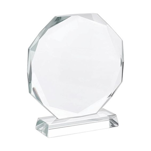 FINGERINSPIRE Elegantná krištáľová trofej osemhranná K9 krištáľová sklenená priehľadná sklenená