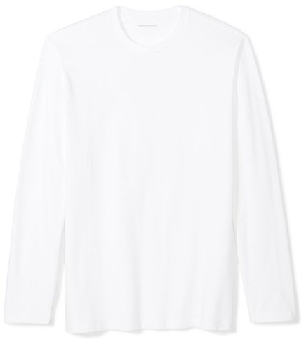 Pánske tričko s dlhým rukávom Amazon Essentials, regular fit M, biele bez vreciek
