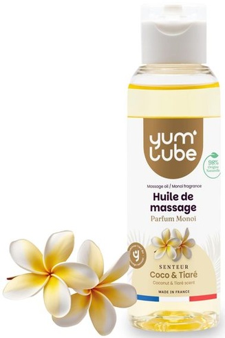 Yum'Lube | Masážny olej Monoi - Prírodný masážny olej - Vyrobené vo Francúzsku - Masážne oleje a