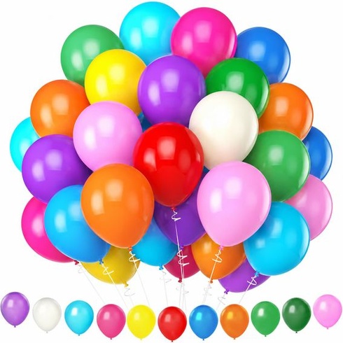 Zivacate 110 narodeninových balónikov, 30,5 cm (12 palcov), farebné latexové héliové balóniky, pre
