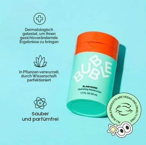 Hydratační krém na obličej Bubble Skincare Slam Dunk, pro normální až suchou pleť, 30 ml