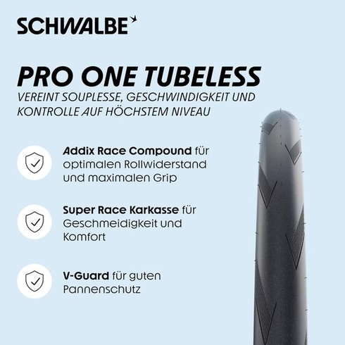 Plášť Schwalbe Pro One TLE pre cestný bicykel – Bezdušový plášť Easy s ochranou proti defektu