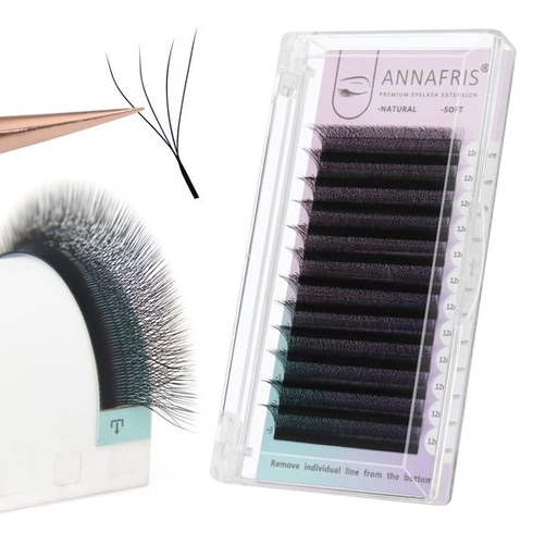 4D prodlužování řas, předpřipravené vějířové prodloužení řas, tvar C, 10 mm, předpřipravené