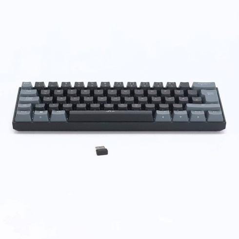 Herná mechanická klávesnica Rii, 60% bezdrôtové RGB podsvietenie s červenými spínačmi a funkciou N-Key