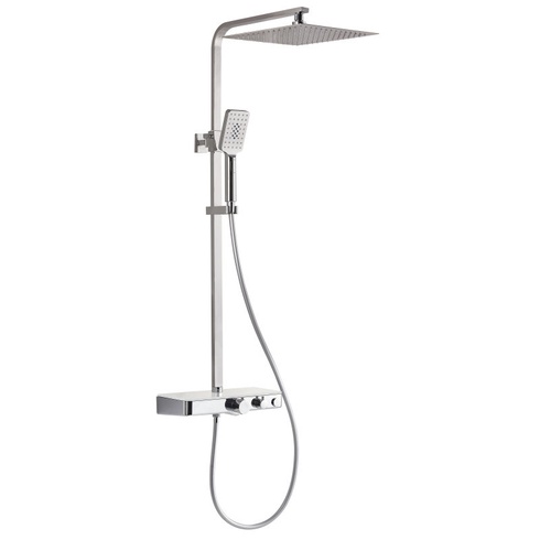 Sprchový systém Ocean s termostatom, tyč 80-120 cm, strieborný