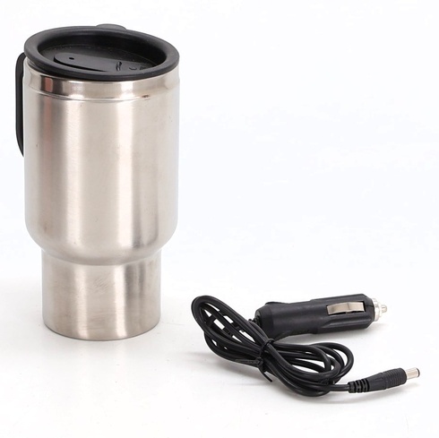 12V autokanvica, 450ml autokanvica so zástrčkou do zapaľovača, vyhrievaný hrnček, prenosná elektrická
