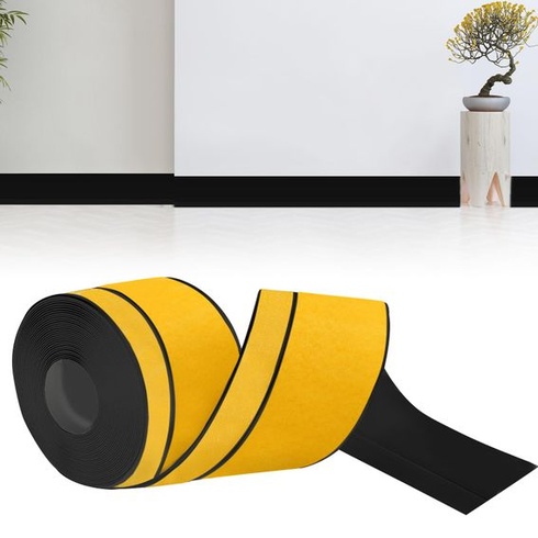 Samolepiaca soklová lišta, 60 mm x 20 mm x 6 m, flexibilná rohová PVC soklová lišta, vhodná do