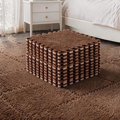 Puzzle EUBSWA plyšové, 12 ks, hnědé
