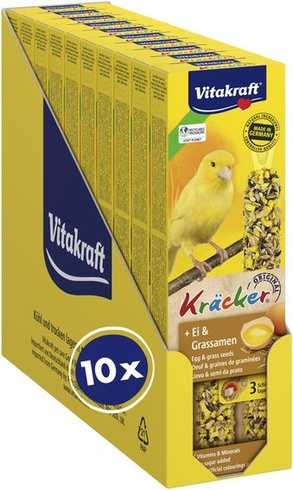 Vitakraft krekry, kousací tyčinky pro kanárky, s vejcem a travním semínkem, s vitamíny a minerály,