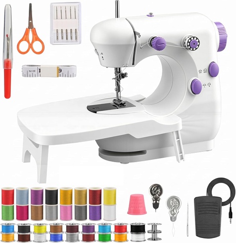 Šicí stroj BRICH Mini, bílý a fialový