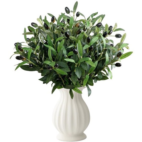 12 umělých olivových ratolestí 30 cm / 11,8 palce Umělý olivovník