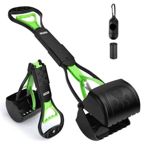 Naběračka na psí exkrementy Nobleza, přenosná skládací, 60 cm, s 1 rolí sáčků na exkrementy a 1