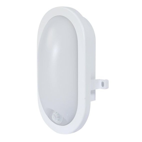 Oválne priezorové svetlo s integrovaným LED detektorom pohybu, 12 W, 840 lúmenov, 216 x 143 x 79 mm