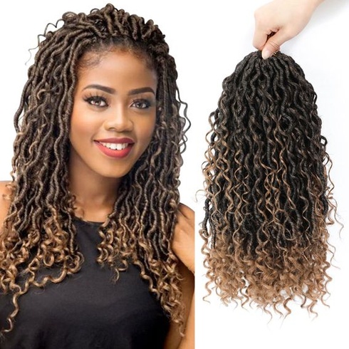 Vlasy Goddesslocs Boho Faux Locs 46 cm