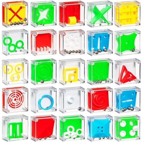 Sada 24 mini puzzle hier, bludisko s loptičkami a darčekmi pre deti od 3 rokov