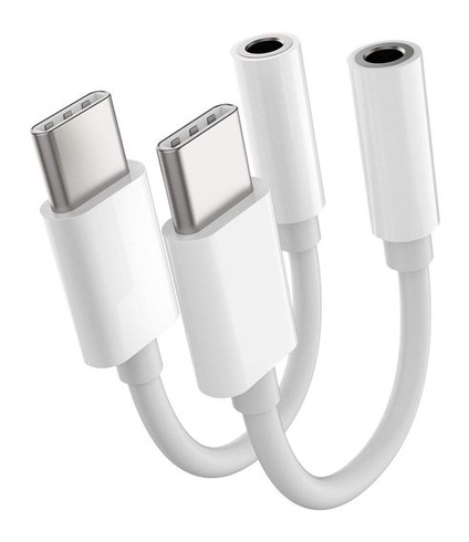 Balenie 2 ks adaptérov z USB-C na 3,5 mm jack pre slúchadlá, audio adaptér typu C pre Android AUX,