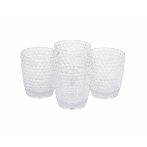 Sada kelímků Cambridge Fete, 4dílná, 340 ml, čirá, diamantový efekt