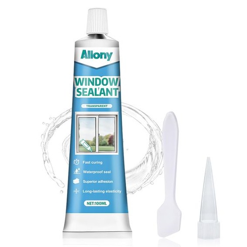 Okenný silikón, stavebný silikón, priehľadný, tmel na sklo, elastický, 100ml