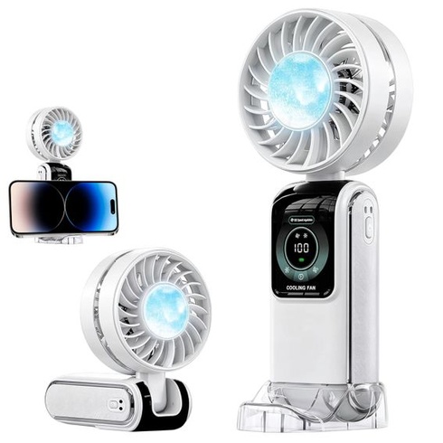 Ruční ventilátor TOGETDREAM s ledovým chlazením, přenosný mini ventilátor s USB a 5 rychlostmi,