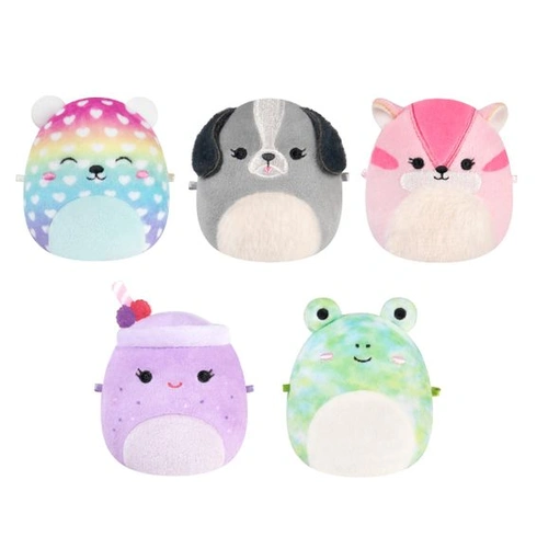 Squishmallows Micromallows SQMM0185-5er balení, super velké mini, plyšové figurky 6,5 cm (Marley,