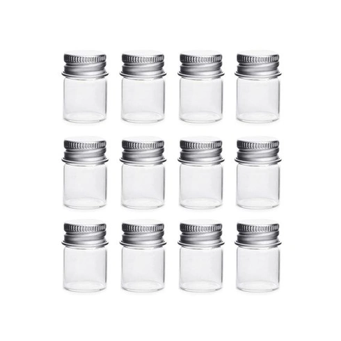 5ml lahvičky, čiré skleněné lahvičky na cukrovinky s hliníkovým šroubovacím uzávěrem, silné,