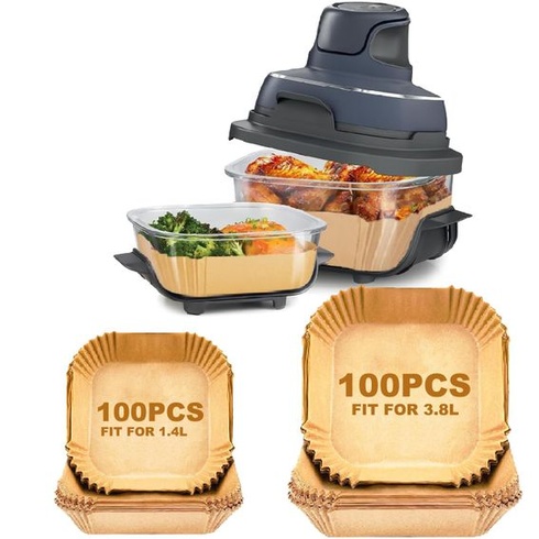 Sada 200 kusov papiera na pečenie VIKKI pre prenosnú fritézu Ninja CRISPi FN101EUGY 3,8 l a 1,4 l,