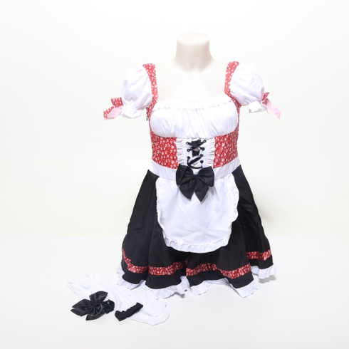 Spooktacular Creations Dámská sada kostýmů z německého Oktoberfestu, černé a červené německé pivní